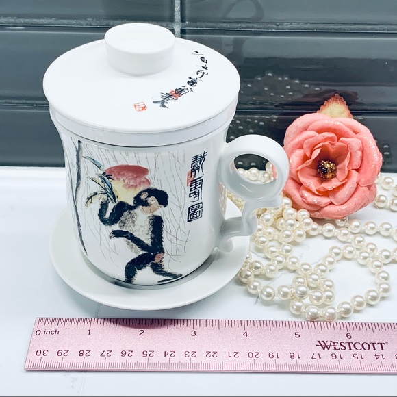 Teavana Capuchin Monkey Ceramic Porcelain Tea Mug - Picture 11 of 12
